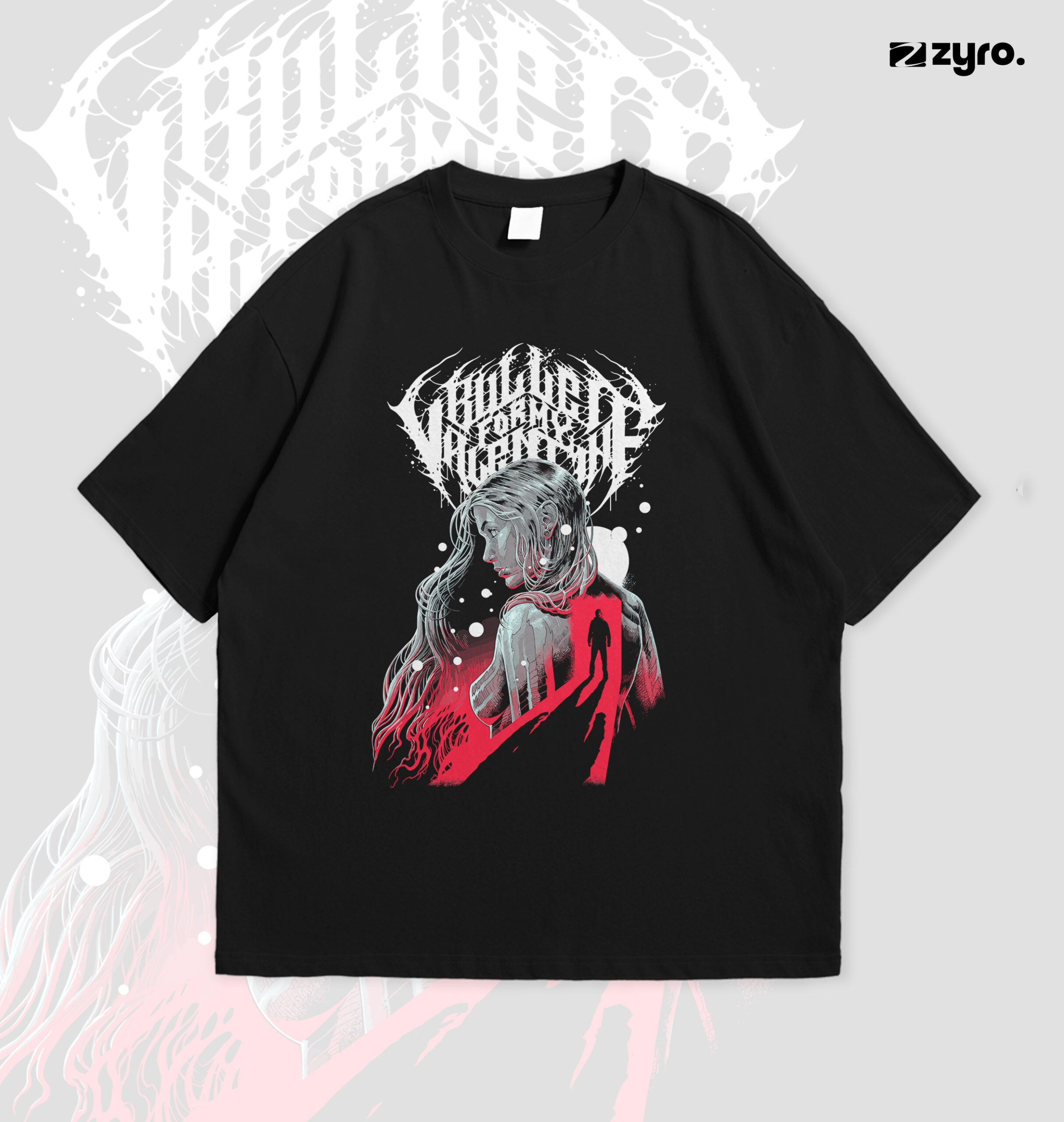 1Oversized_Tee_MockUp Bullet For My Valentine Band Drop Shoulder - Image 1