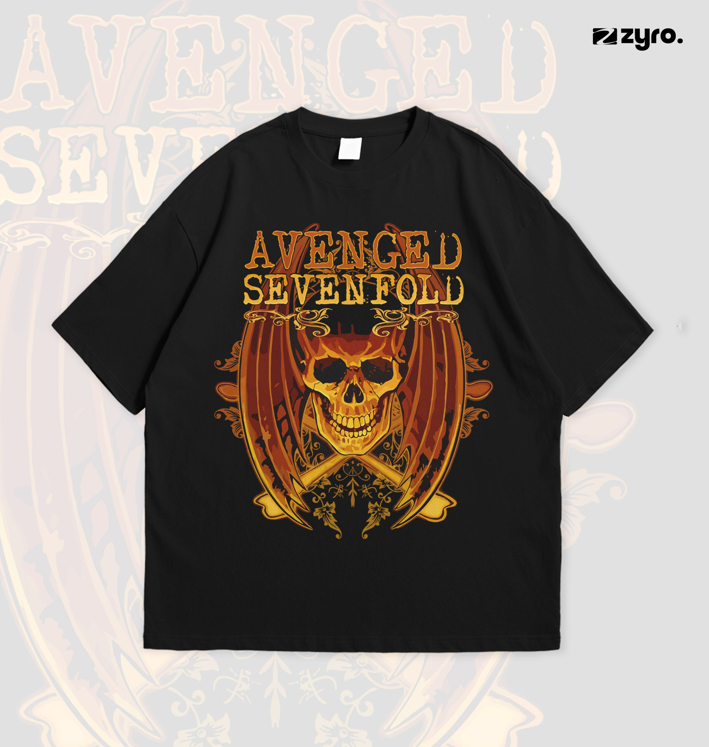 1Oversized_Tee_MockUp Avenged Sevenfold band Drop shoulder - Image 1