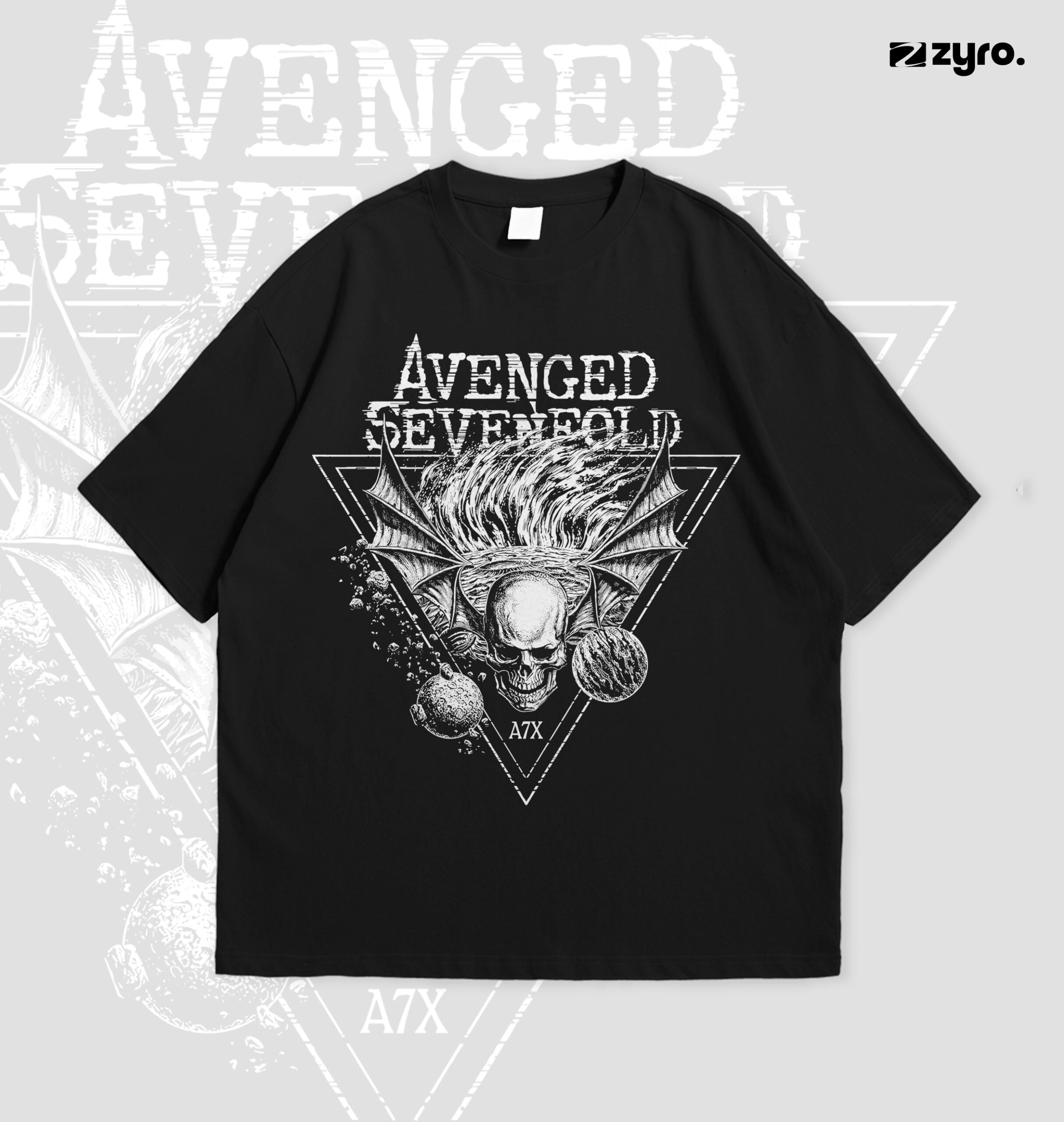 2Oversized_Tee_MockUp Avenged Sevenfold Band Drop shoulder - Image 1