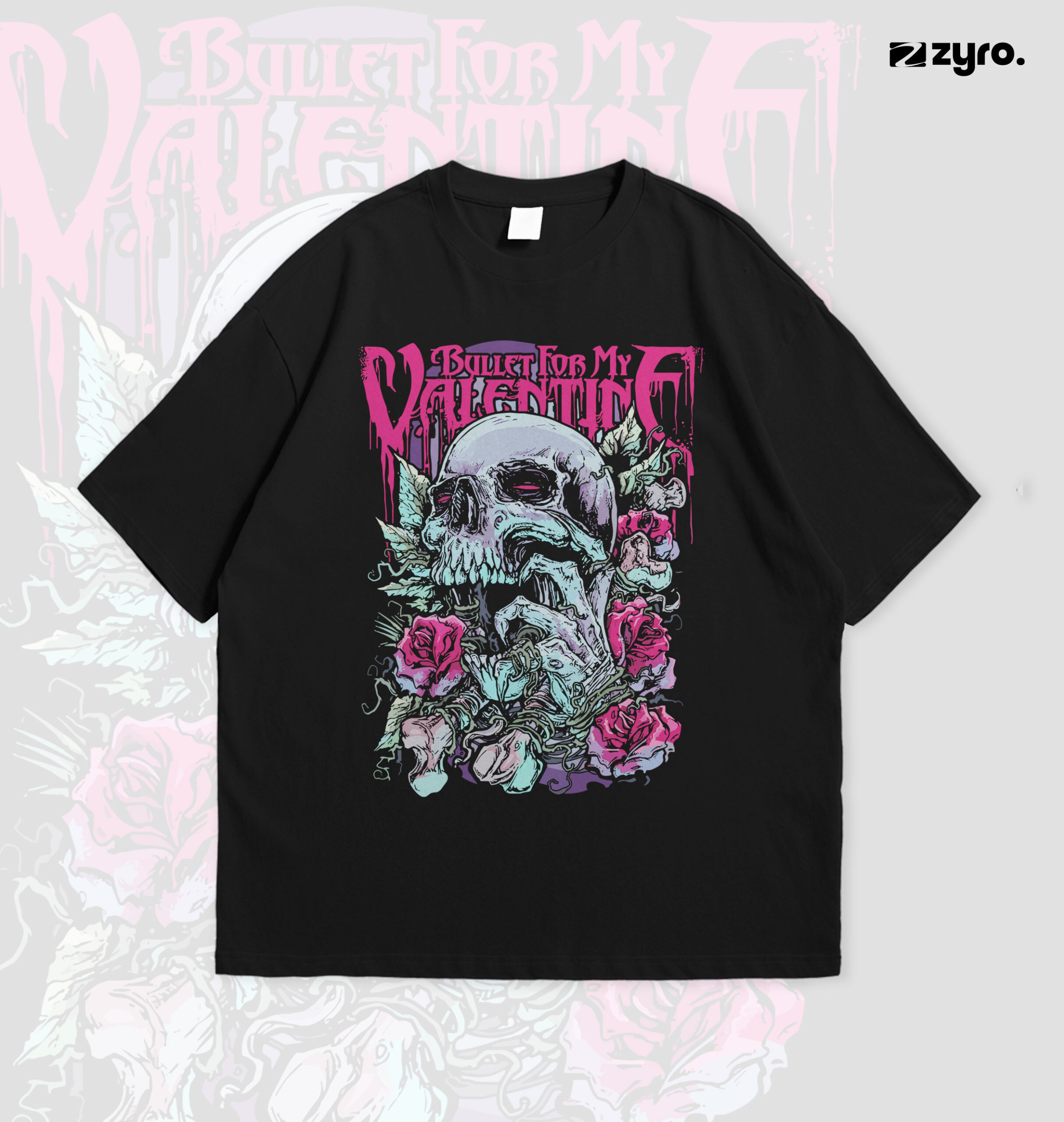 3Oversized_Tee_MockUp Bullet For My Valentine Band Drop Shoulder - Image 1