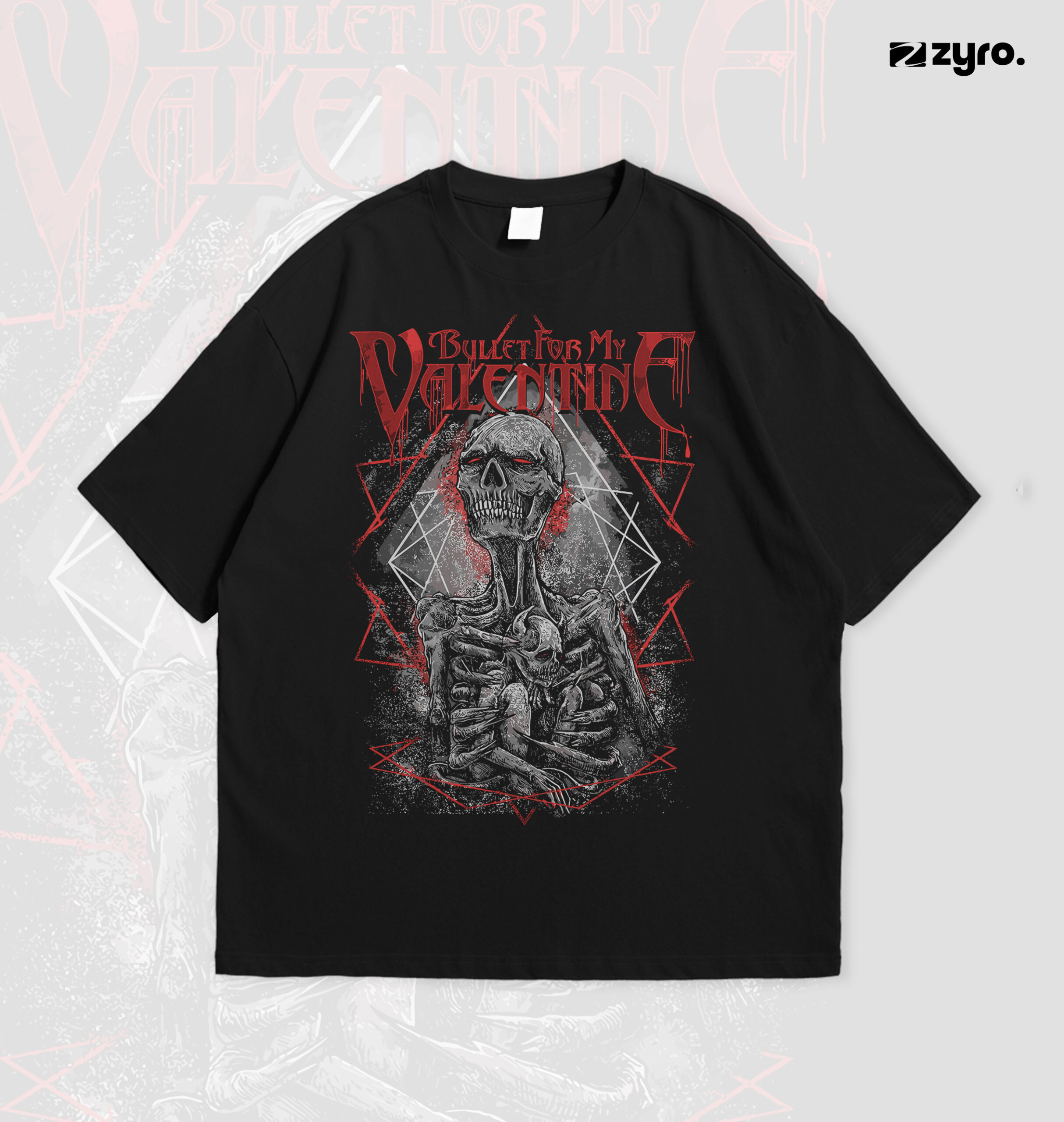 5Oversized_Tee_MockUp Bullet For My Valentine Band Drop Shoulder - Image 1