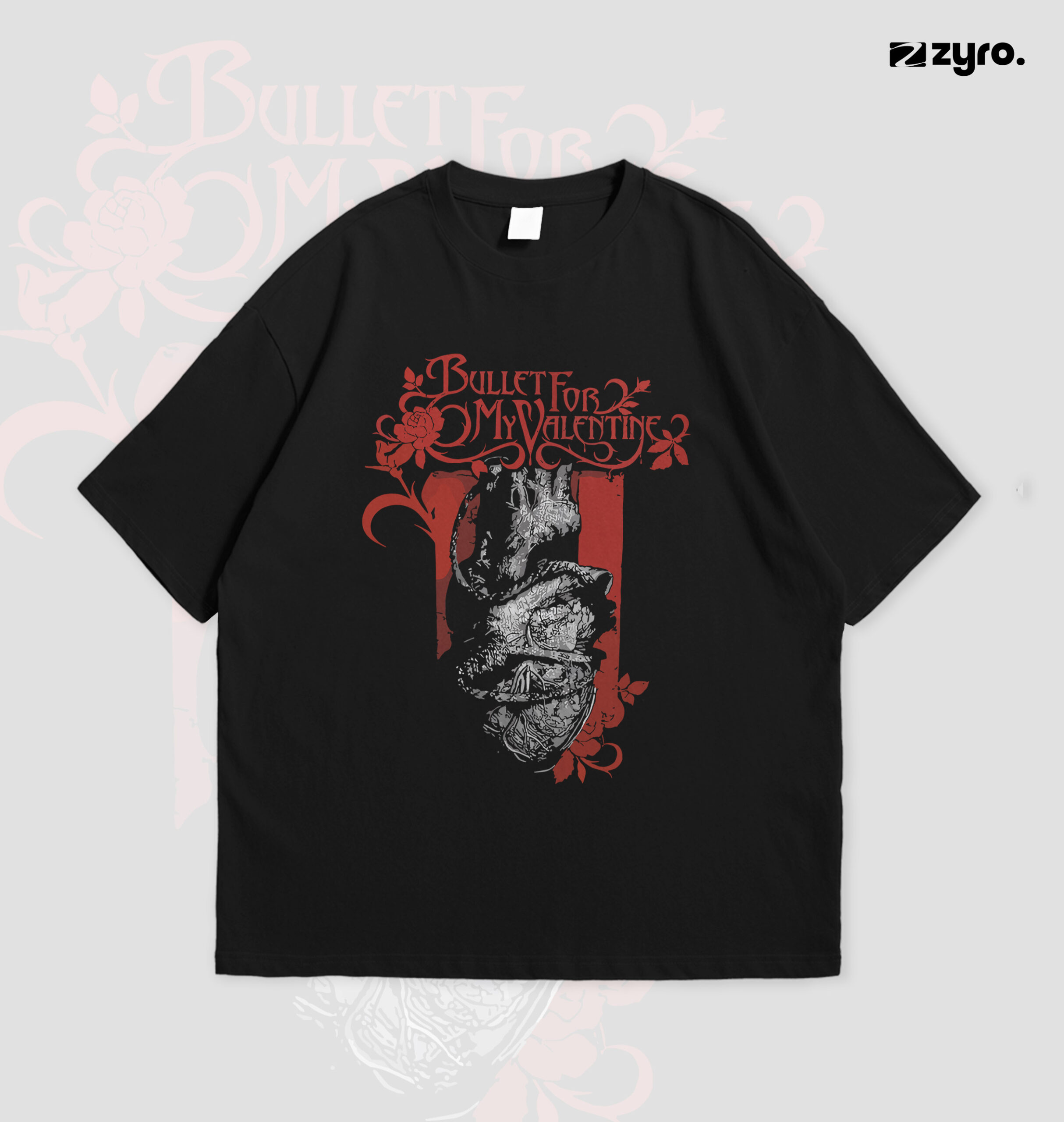6Oversized_Tee_MockUp Bullet For My Valentine Band Drop Shoulder - Image 1