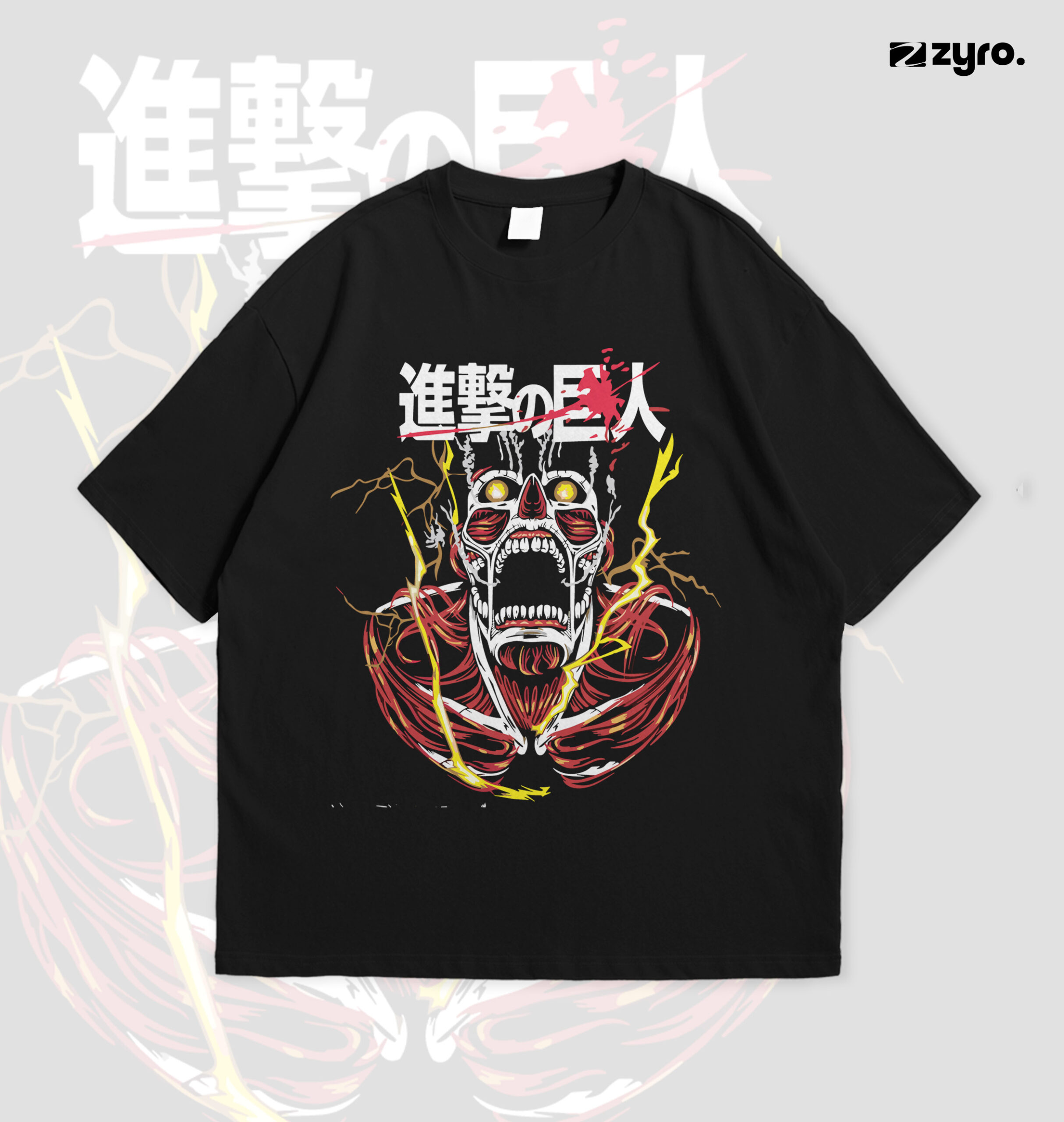 7Oversized_Tee_MockUp Attack on Titan Exclusive Drop shoulder - Image 1